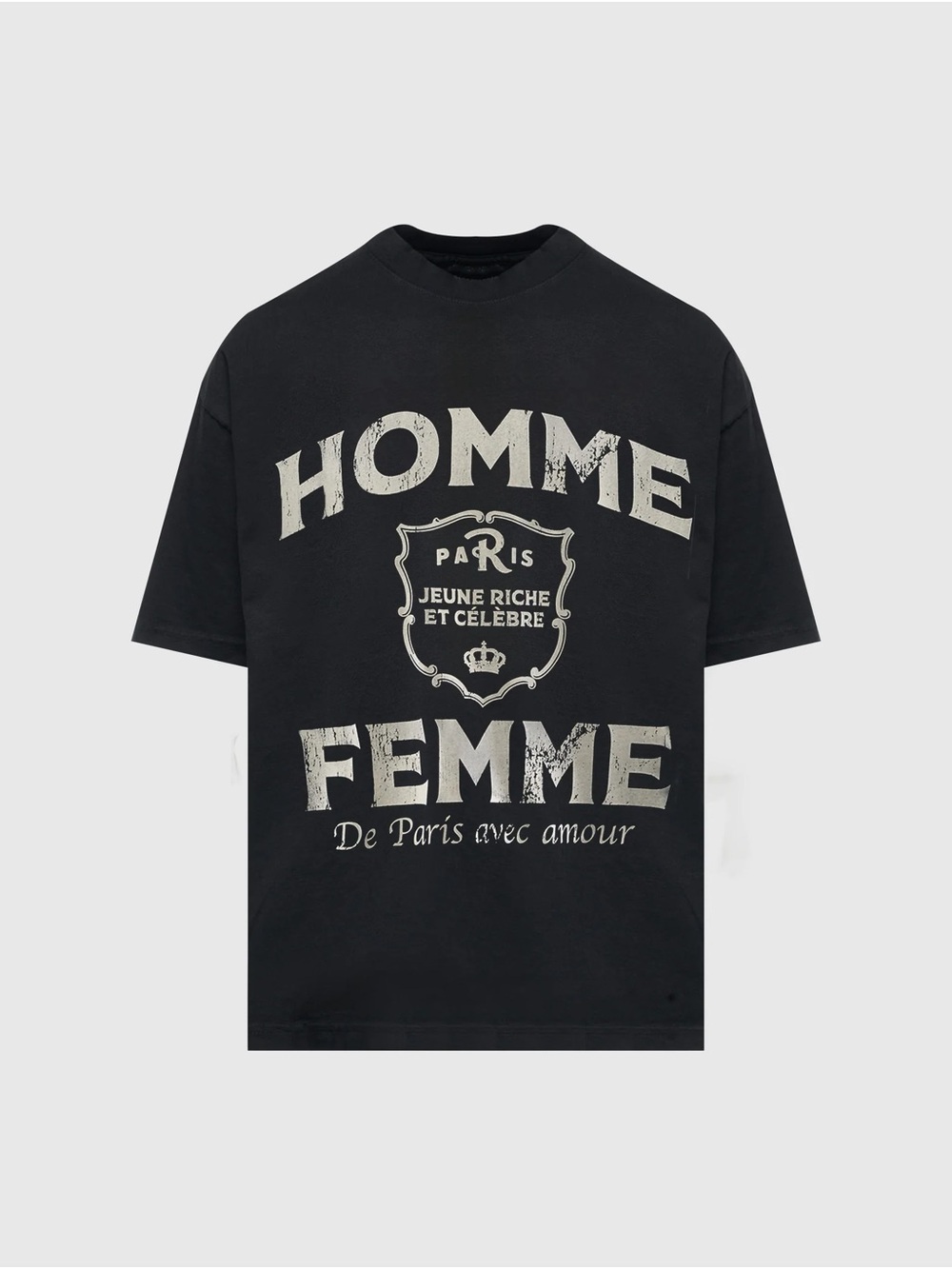 HOMME + FEMME De Paris Avac Amour Tee in CREAM Size Medium